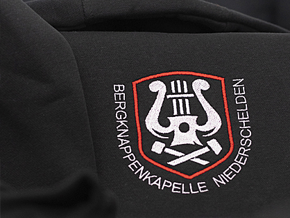 Bestickte Hoodies f&uuml;r die Bergknappen Kapelle Niederschelden